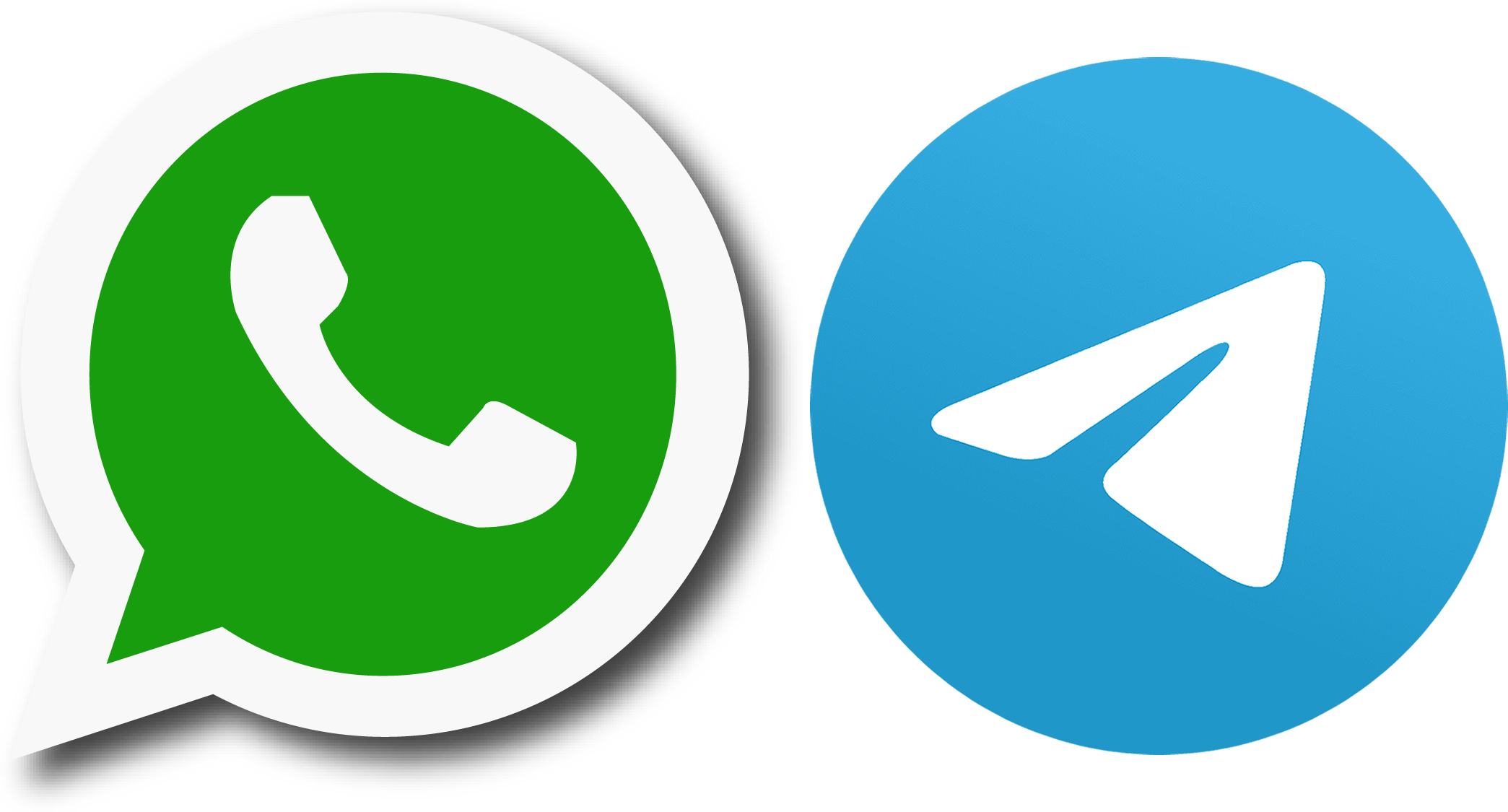 Imagen del logo de WhatsApp y de Telegram